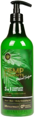 Гель для душа Frulatte Hemp Elements 3 в 1 с конопляным маслом, 750 мл