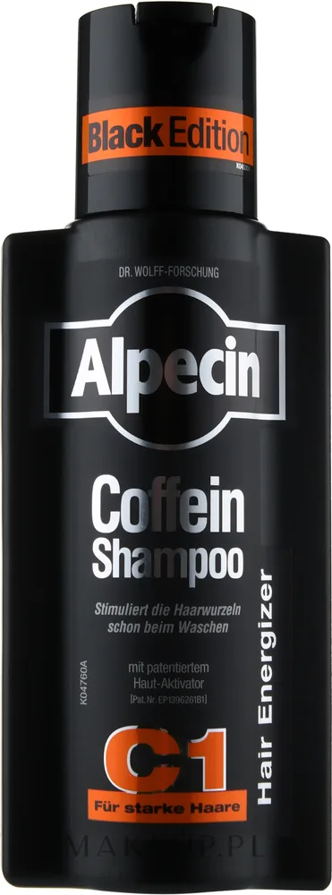 Шампунь Alpecin C1 Caffeine Black Edition против выпадения волос для мужчин, с кофеином и цинком, 375 мл