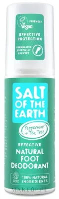 Дезодорант-спрей для ног Salt of the Earth Natural Foot Deodorant натуральный, с мятой и маслом чайного дерева, 100 мл