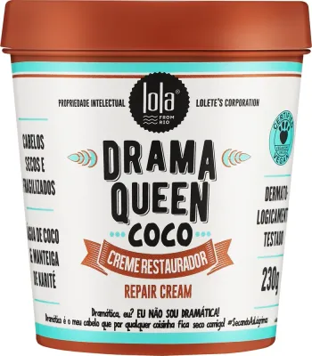 Крем для волос Lola From Rio Drama Queen восстанавливающий, с кокосом, для сухих, веган, 230 г