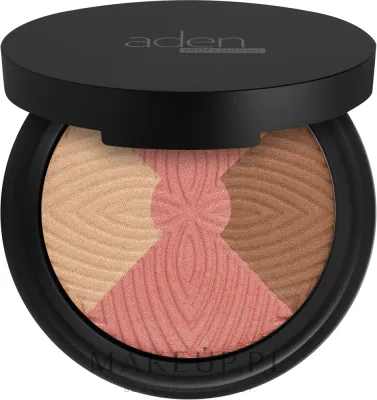 Палетка для макияжа лица Aden Cosmetics Face Sunlight Trio с бронзером, румянами и хайлайтером
