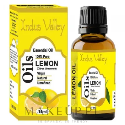 Масло эфирное лимонное Indus Valley Natural Essential Oil натуральное для кожи волос и ароматизации 15 мл