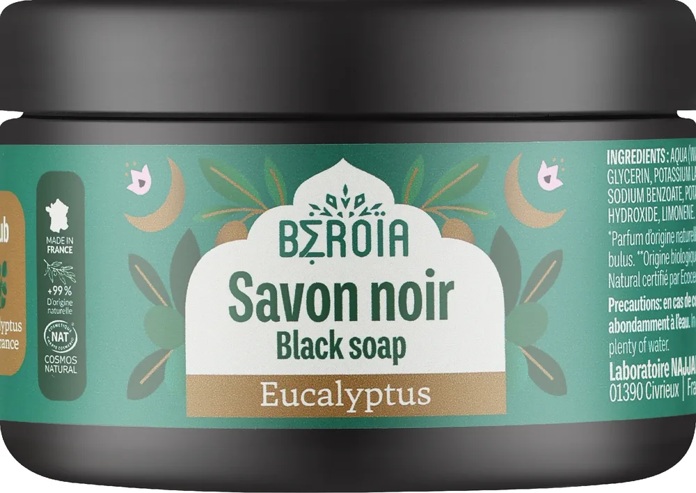 Чёрное алеппское мыло Beroia Aleppo Black Soap с эвкалиптом, 180 г