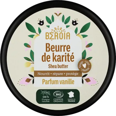 Масло ши Beroia Shea Butter Vanilla с ароматом ванили для лица волос и тела