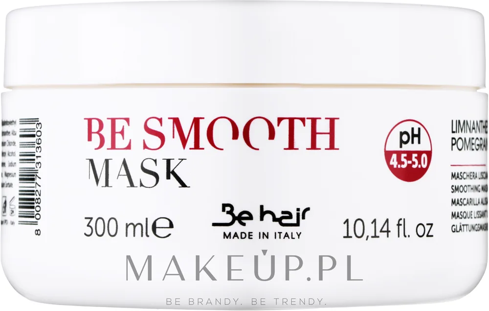 Маска для волос Be Hair Be Smooth разглаживающая, масло лимнантеса, экстракт граната, против пушистости, 300 мл