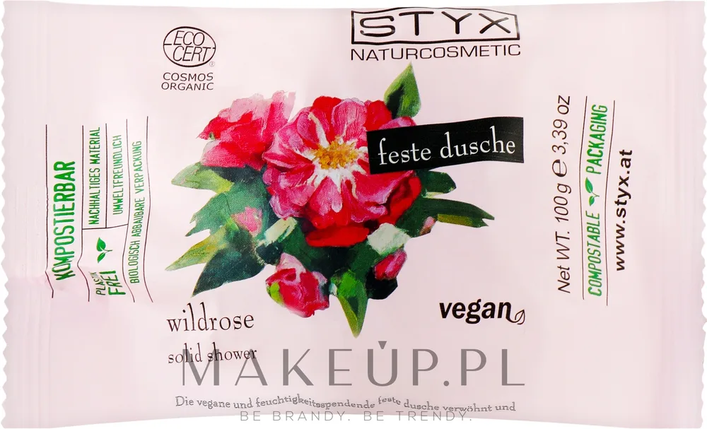 Твёрдое мыло для душа Styx Naturcosmetic Wild Rose с дамасской розой, 100 г