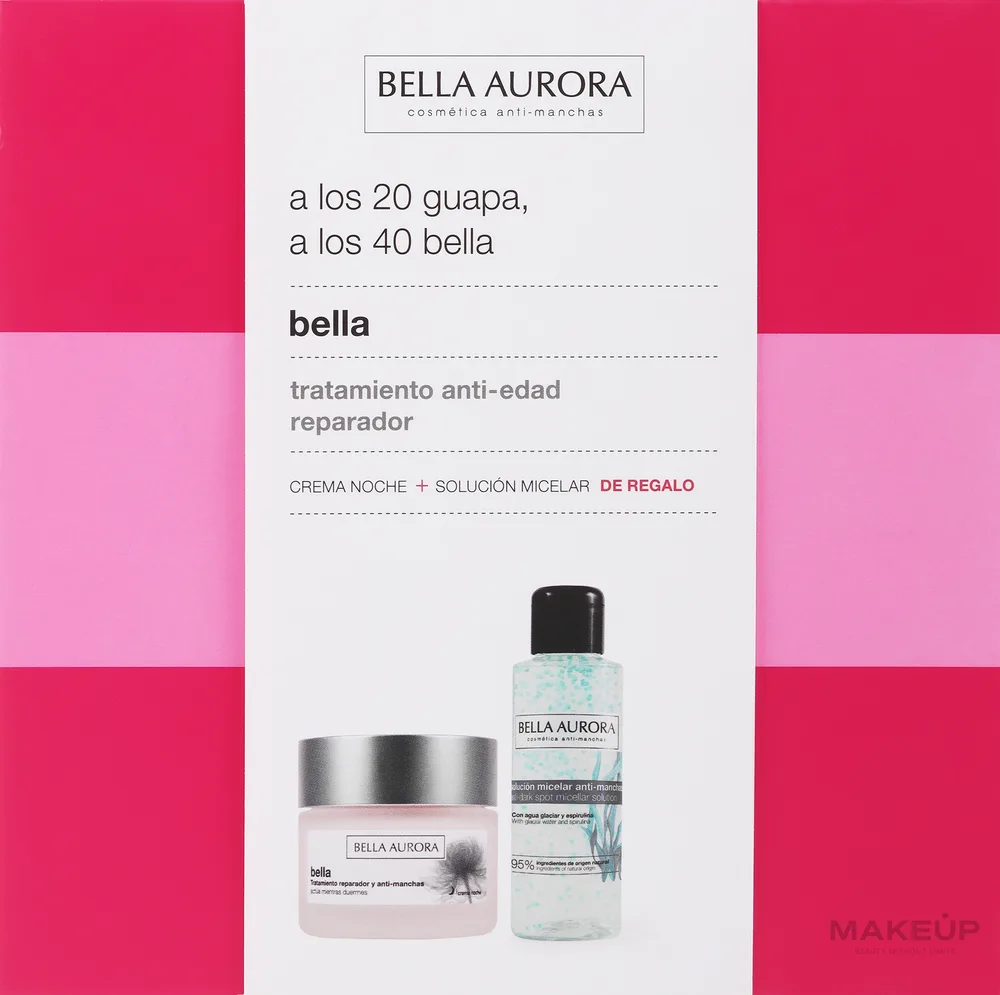 Набор Bella Aurora Bella Night ночной крем и мицеллярная вода с пептидом и пионом 50+100 мл