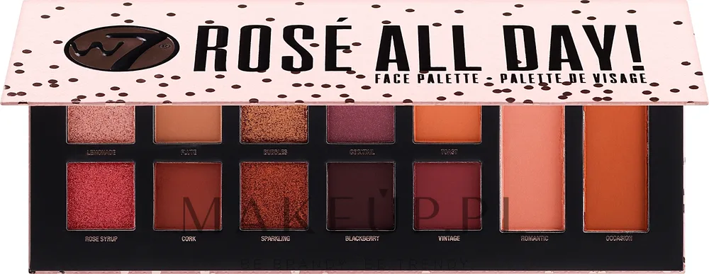 Палетка для макияжа лица и глаз W7 Face & Eye Palette Rose All Day 12 оттенков