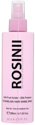 Спрей для волос Rosinii AHA Fruit Acids + Silk Proteins Detangling Hair Shine Spray для лёгкого расчёсывания, с фруктовыми кислотами AHA и протеинами шелка, 200 мл