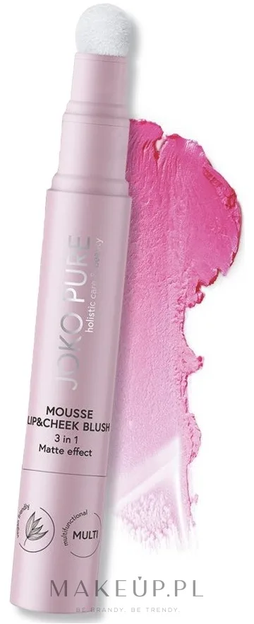 Румяна для лица Joko Pure Mousse Lip & Cheek 3 In 1, оттенок 01