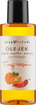Массажное масло для тела Soap&Friends Tangy Tangerine разогревающее с экстрактом перца