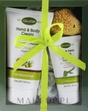 Набор Kalliston Gift Box крем для тела крем для ног и спонж с арганой и маслом ши 150+50 мл — фото 1