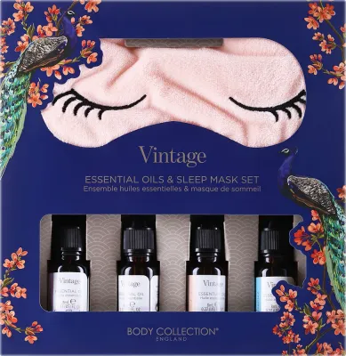 Набор Technic Cosmetics Vintage 4 эфирных масла лаванда мята эвкалипт жасмин и маска для сна 4x8 мл