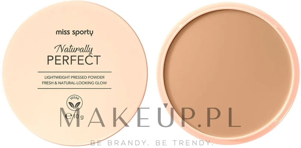 Компактная пудра Miss Sporty Naturally Perfect полупрозрачная веганская, 10 г, оттенок 003 - Natural