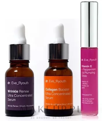 Набор Dr. Eve_Ryouth Pro-Age Glow две сыворотки с коллагеном и пептидом и блеск для губ 2x15+8 мл