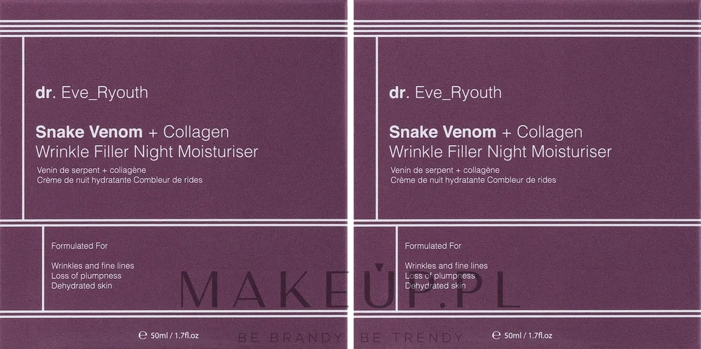 Набор ночных кремов Dr. Eve_Ryouth Snake Venom + Collagen с маслом ши арганой и камелией 2x50 мл