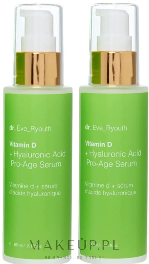 Набор сывороток Dr. Eve_Ryouth Vitamin D + Hyaluronic с зеленым чаем алоэ и аминокислотами коллагена 2x60 мл
