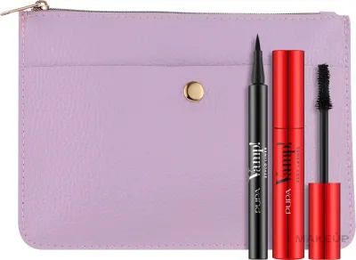 Набор Pupa Vamp Sexy Lashes тушь для ресниц 12 мл подводка-фломастер 1.5 мл и косметичка