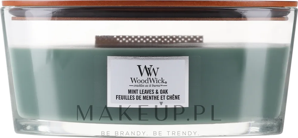 Ароматическая свеча WoodWick Ellipse Mint Leaves & Oak / Листья мяты и дуб