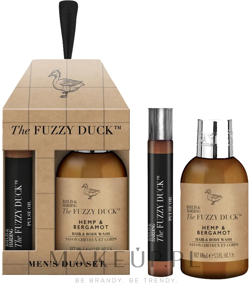 Набор Baylis & Harding The Fuzzy Duck Men's Hemp & Bergamot гель для тела и волос 100 мл и масло 12 мл