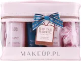 Набор Baylis & Harding Jojoba Vanilla & Almond гель для душа крем-гель лосьон мочалка и косметичка 2x300+200 мл — фото 1