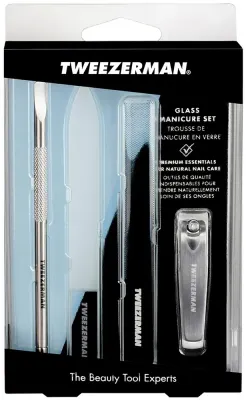 Маникюрный набор Tweezerman Glass Manicure Set стеклянная пилка баф пушер книпсер