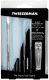 Маникюрный набор Tweezerman Glass Manicure Set стеклянная пилка баф пушер книпсер — фото 1