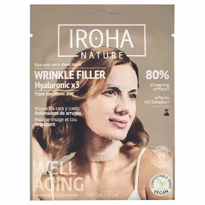 Маска-филлер морщин для лица и шеи Iroha Nature Wrinkle Filler & Anti-Age Tissue Face & Neck Mask