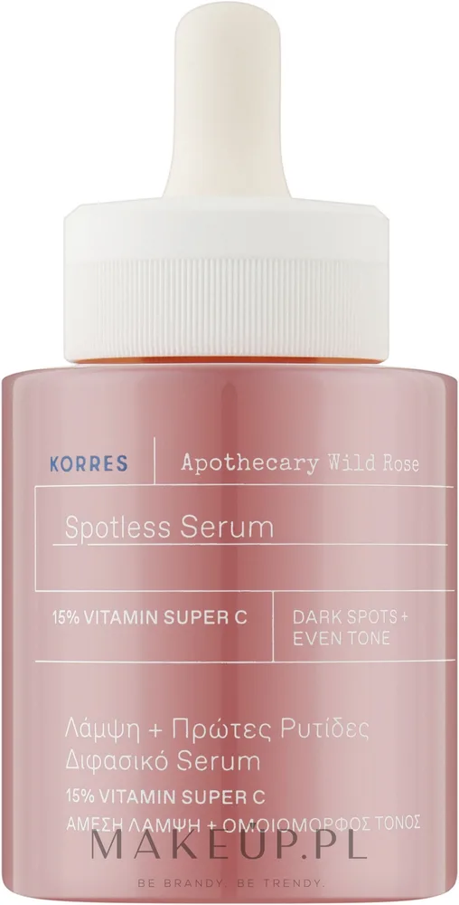 Сыворотка для лица Korres Wild Rose Spotless двухфазная с витамином C 15% и маслом розы 30 мл