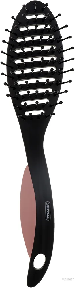 Массажная щётка для волос Titania Softtouch 22.5 см чёрно-розовый