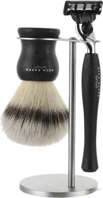 Набор для бритья Acca Kappa Natural Style Black станок помазок и подставка