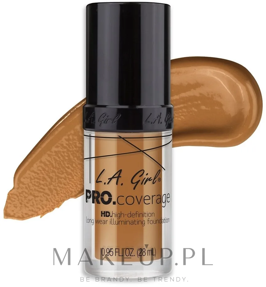 Тональная основа L.A. Girl PRO Coverage HD Foundation кроющая стойкая, 28 мл, оттенок GLM651 - Bronze