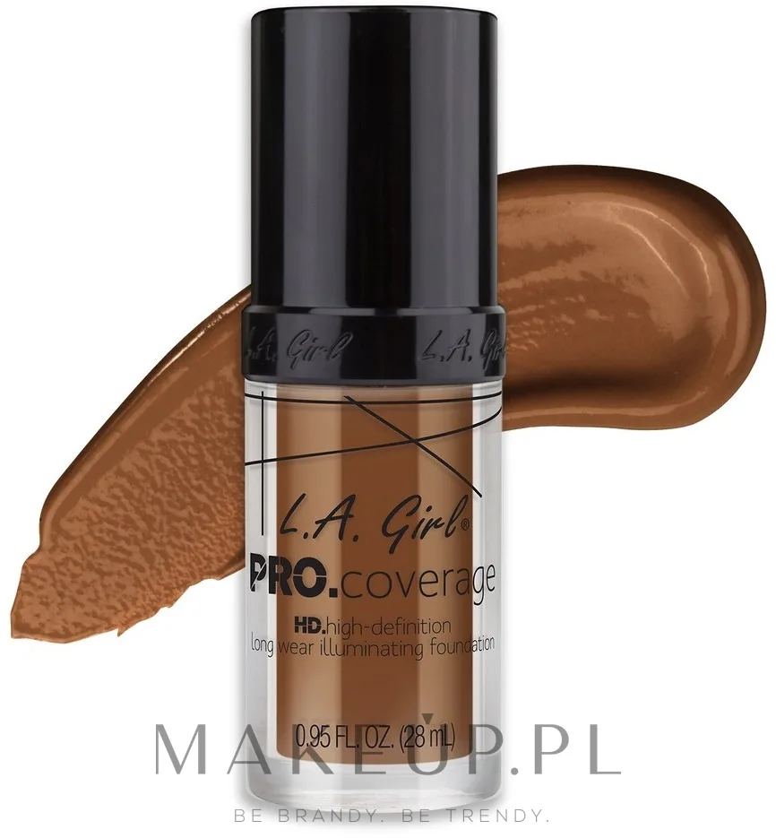 Тональная основа L.A. Girl PRO Coverage HD Foundation кроющая стойкая, 28 мл, оттенок GLM654 - Coffee