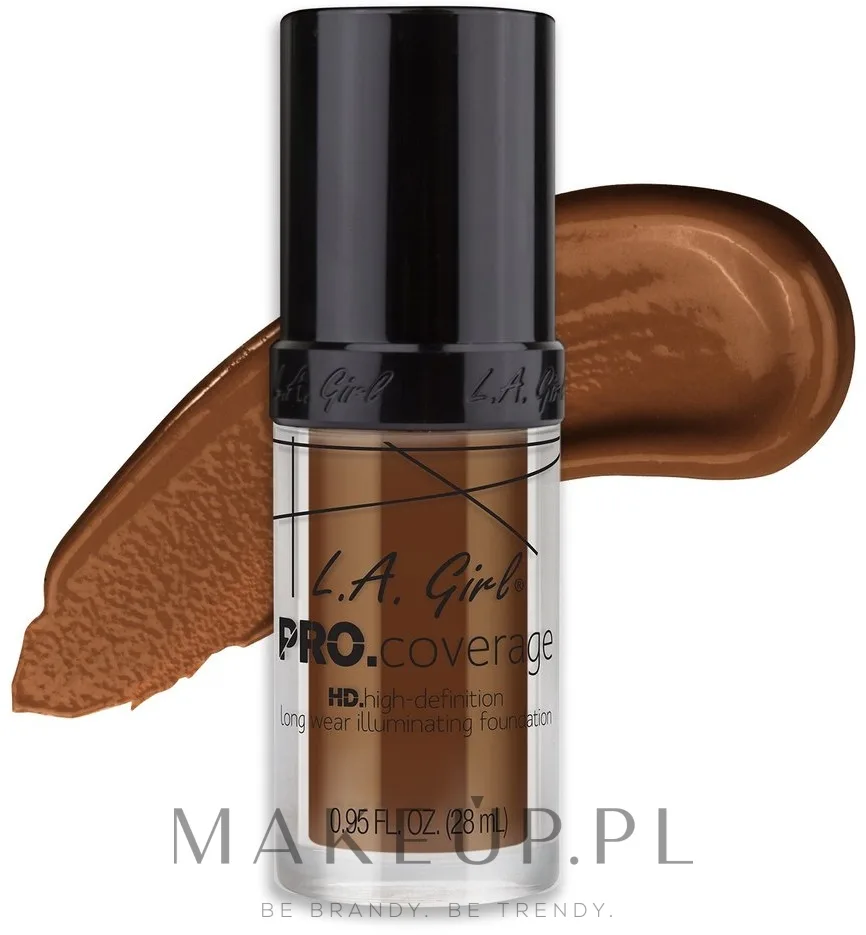Тональная основа L.A. Girl PRO Coverage HD Foundation кроющая стойкая, 28 мл, оттенок GLM655 - Rich Cocoa