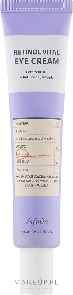 Крем для кожи вокруг глаз Esfolio Retinol Vital с ретинолом 40 мл