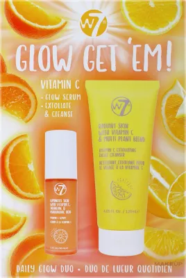Набор W7 Glow Get Em сыворотка с витамином C и гиалуроном и отшелушивающее средство 30+120 мл
