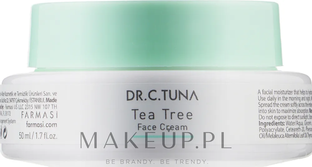 Крем для лица Farmasi Dr. C. Tuna Tea Tree с маслом чайного дерева для жирной кожи 50 мл