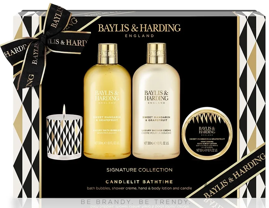 Набор Baylis & Harding Sweet Mandarin & Grapefruit пена для ванны 300 мл крем для душа 300 мл лосьон 50 мл и свеча 60 г
