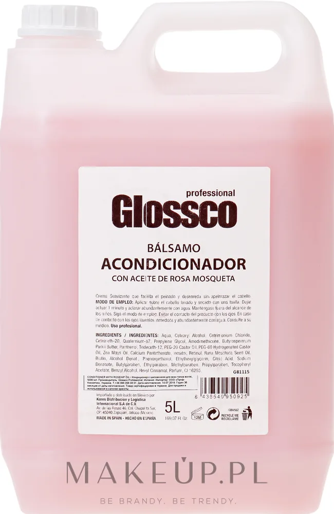 Кондиционер с маслом шиповника для всех типов волос Glossco Treatment Conditioner With Rosehip Oil, 5000 мл