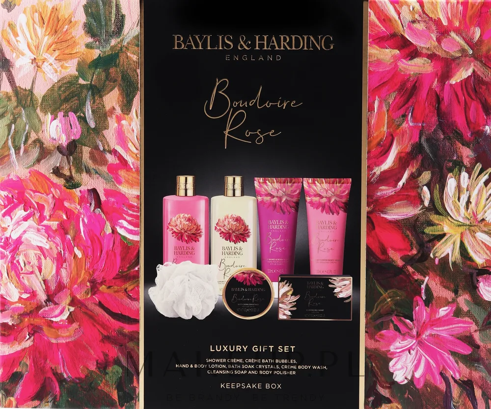 Baylis & Harding Baylis & Harding Boudoire Rose - Набор для ванны и ухода за телом Baylis and Harding Boudoire Rose с цветочным ароматом, 7 продуктов