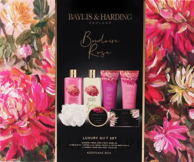 Baylis & Harding Baylis & Harding Boudoire Rose - Набор для ванны и ухода за телом Baylis and Harding Boudoire Rose с цветочным ароматом, 7 продуктов
