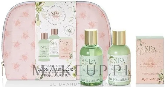 Набор The Kind Edit Co Spa Botanique гель для душа 100 мл лосьон для тела 100 мл соль для ванны 50 г и косметичка