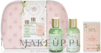 Набор The Kind Edit Co Spa Botanique гель для душа 100 мл лосьон для тела 100 мл соль для ванны 50 г и косметичка