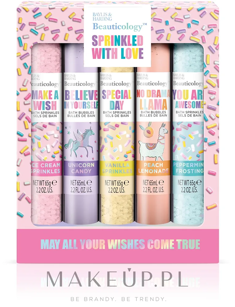 Набор Baylis & Harding Sprinkled With Love пена для ванны 2 x 65 мл и жемчужины для ванны 3 x 65 г