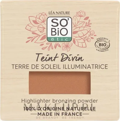 Бронзирующая пудра So'Bio Etic Teint Divin Highlighter Bronzing с сиянием, 8 г