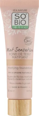 Тональная основа So'Bio Etic Mat Sensation матирующая натуральная, 30 мл