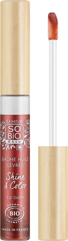 Бальзам для губ So'Bio Etic Shine and Color Oil масляный, с натуральными пигментами, 5 мл, оттенок 43