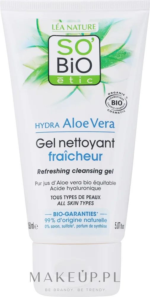 Освежающий гель для умывания So'Bio Etic Hydra Aloe Vera Refreshing Cleansing Gel 150 мл