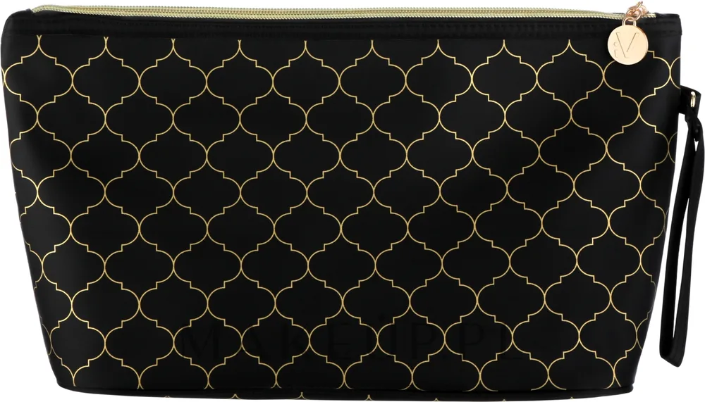 Косметичка Inter-Vion Art Deco XL 415032 плоская черная 31х19х8 см