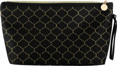 Косметичка Inter-Vion Art Deco XL 415032 плоская черная 31х19х8 см